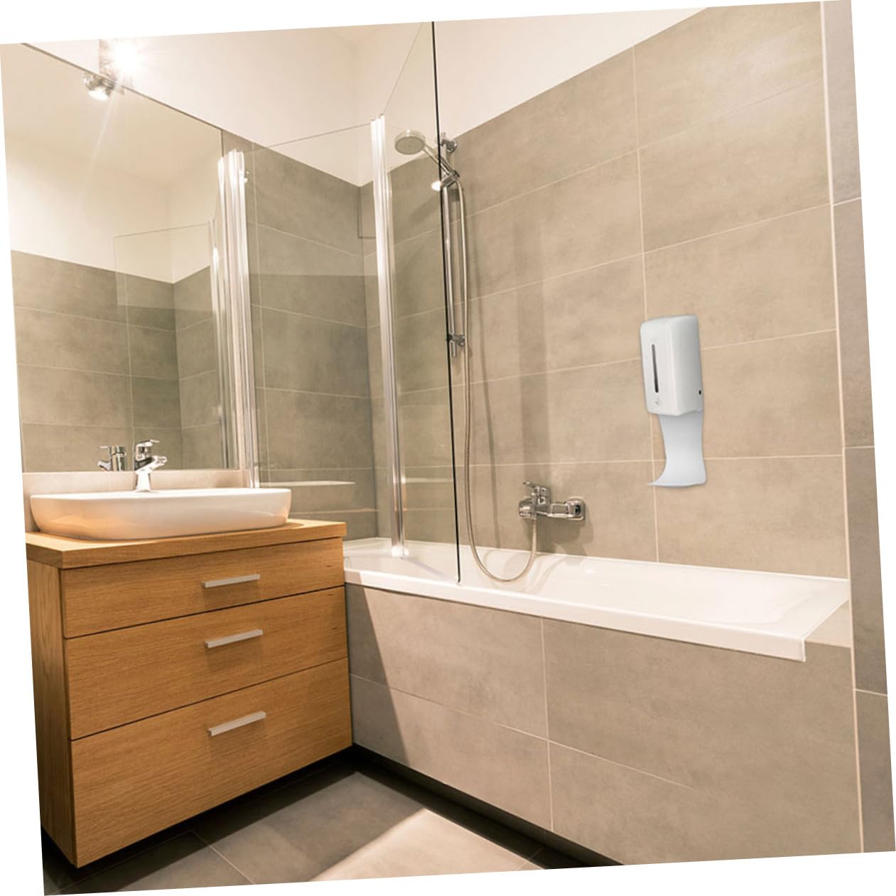 Baluue 3 pezzi Vassoio Antigoccia per Dispenser Sapone da Parete in Abs Resistente e Facile da Montare per Bagno e Cucina Design Compatto e Superficie Liscia Sicura