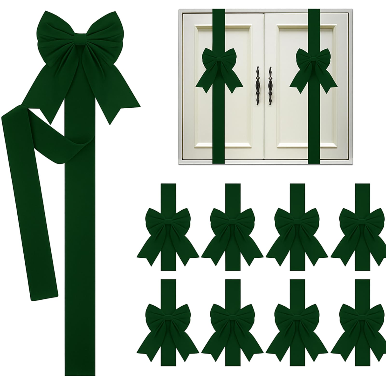 Syhood 8 Stück Samt Weihnachten Schrank Schleifen Tür Dekoration