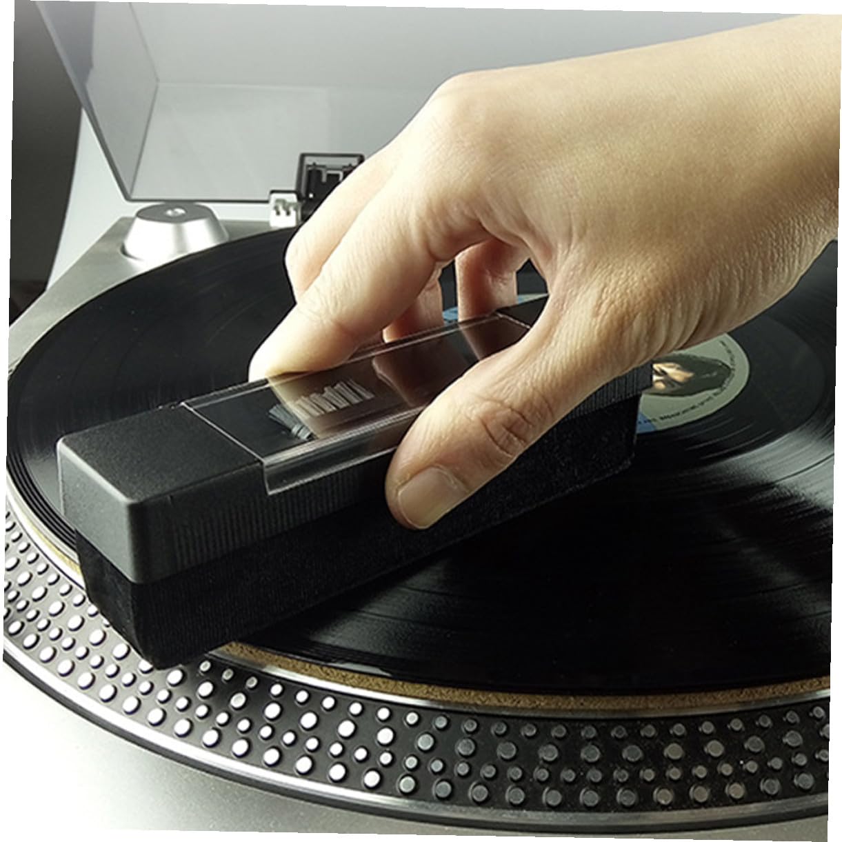 1 Juego Kit de Limpieza de Discos de Vinilo Portátil Negro