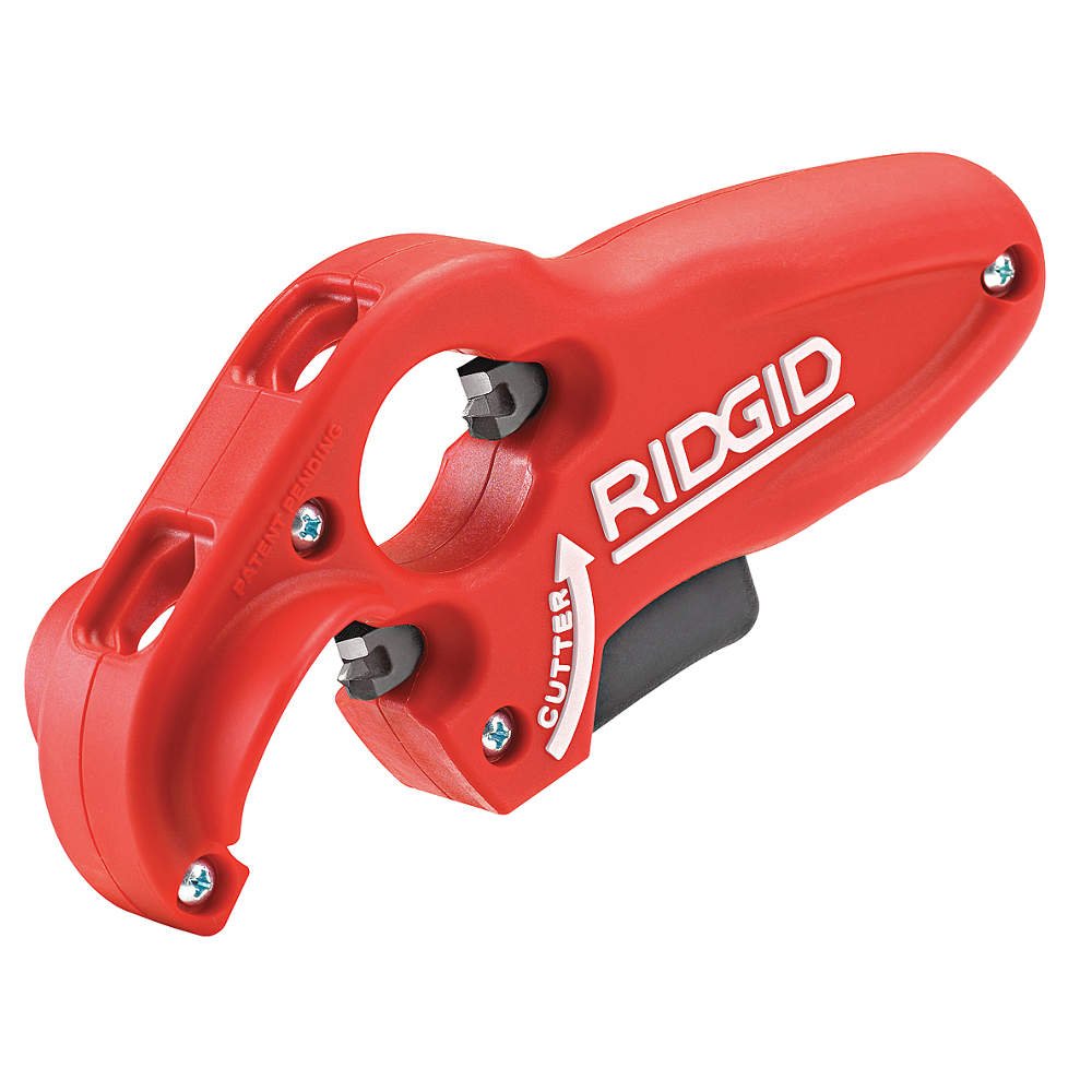 RIDGID 41608 PTEC 3000 Coupe-tube en plastique polyvalent à paroi mince en PE, PP, PVC pour cordier de 1-1/4 po et 1-1/2 po, coupes, nettoies, ébavurages et biseaux