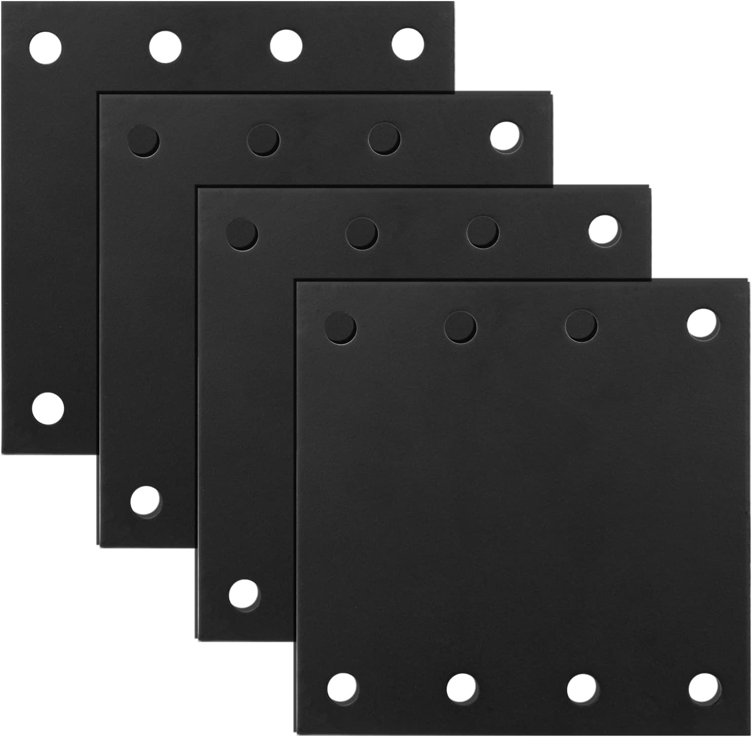 4 PCS 6" Black Flat Straight Mending Plate, Repair Joint Bracket for Wood Connector, 1/8" Thickness