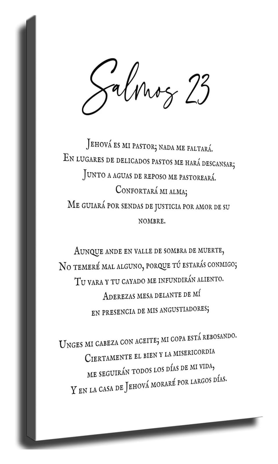 LLBOGRGGN Christian Wall-Art Salmo 23 En Espanol Canvas Print Spanish Bible Verse Poster for Home Office and Church Library