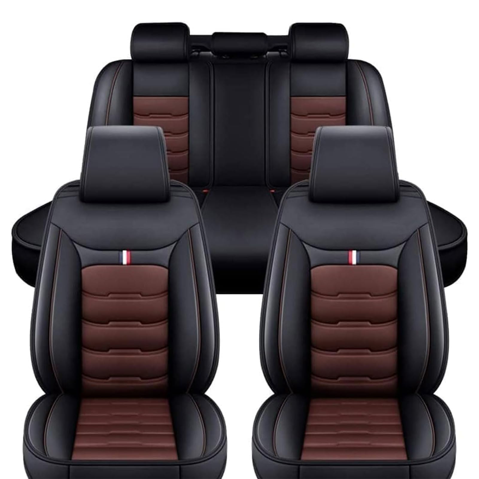 Auto Sitzbezüge Sets für Hyundai Tucson 2018-2020, Autositzbezüge Vorne Hinten Sitzschoner Wasserdichter Schonbezug Sitzkissenschutz Zubehör,Black_Coffee/A