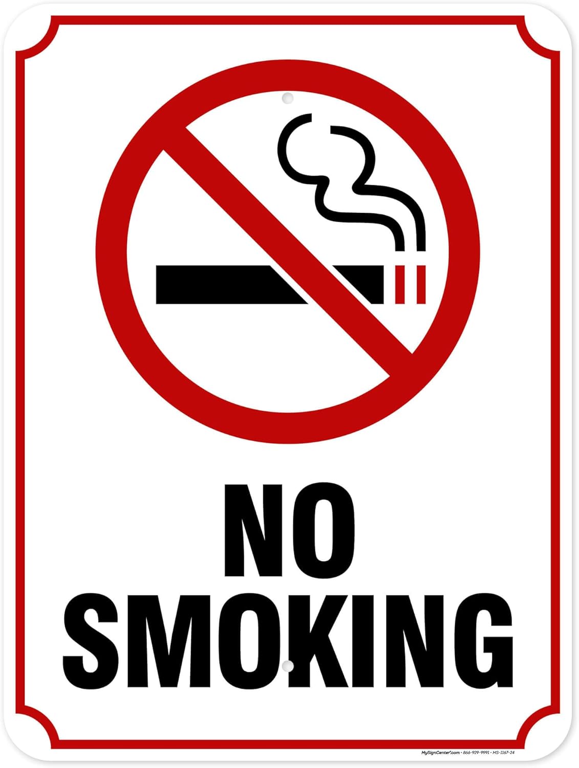 No Smoking Sign, 18"x24" Polyethylene, Indoor/Outdoor Use, USA MADE By My Sign Center