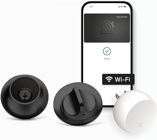 Level Cerradura inteligente + cerrojo WiFi - Cerradura inteligente más pequeña del mundo - Llave de Apple Home y control de voz - Negro mate