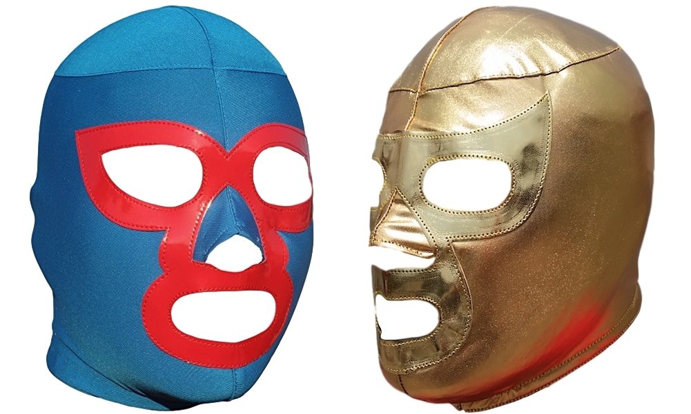 Luchador Mask Adult Size Lucha Libre Adult Mexican Wrestling Costume Pro-Fit Lycra Mask (Choose Design)