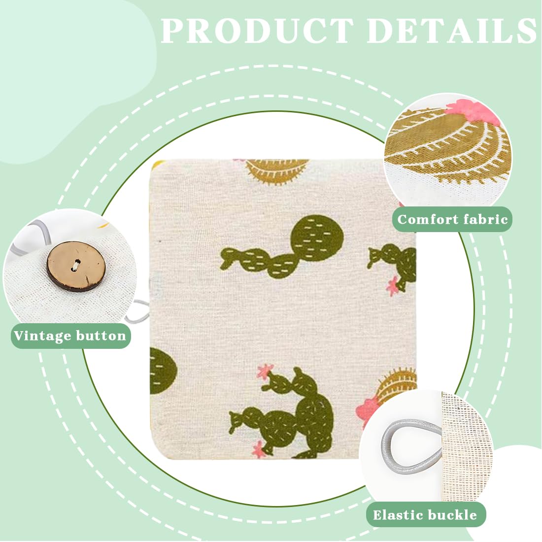 Sac à Couches de Bébé Suspendu Organisateur Pliable Portable 2 en 1 Cactus 18×21cm