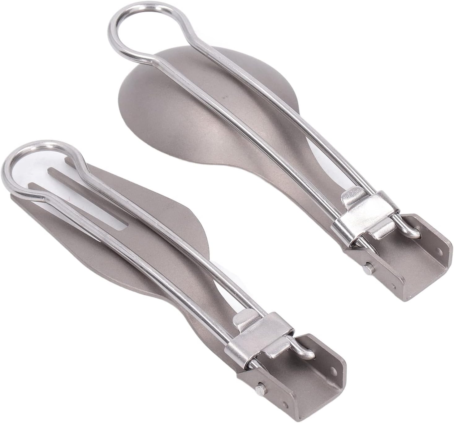 キャンプカトラリーセット、折りたたみ可能なスプーンとフォーク、軽量で携帯用、材料、耐久性があり、屋外キャンプ、ハイキング、旅行用