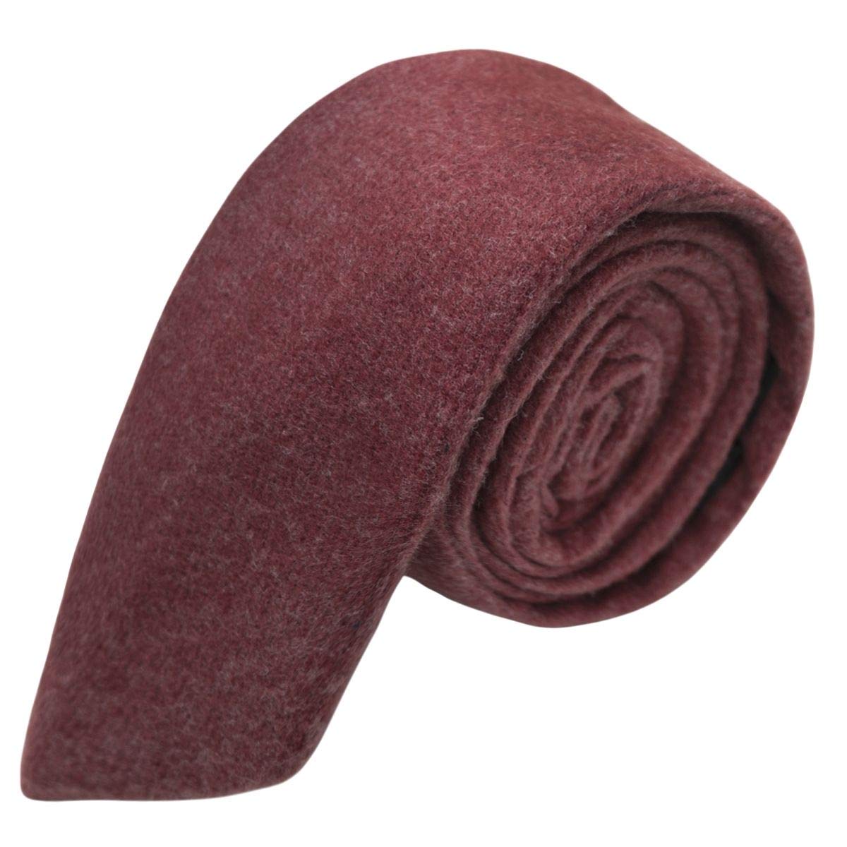 King & Priory Men's Maroon Red Donegal Tweed Tie