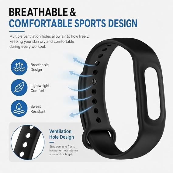 Silicone Replacement Band for Google Fitbit Air, Breathable Sport Strap with Secure Buckle, Sweatproof Waterproof Wristband, Adjustable Soft Watch Band for Men Women