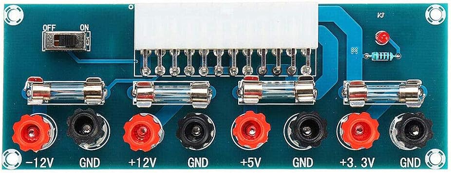 24 Pins ATX Benchtop Board Computer Pc Power Supply Breakout Adapter Module, blue
