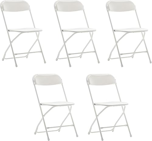 Miniatura 22 de BTEXPERT Juego de 10 sillas plegables de plástico negro, marco de acero, silla comercial de alta capacidad para eventos, juego ligero para oficina