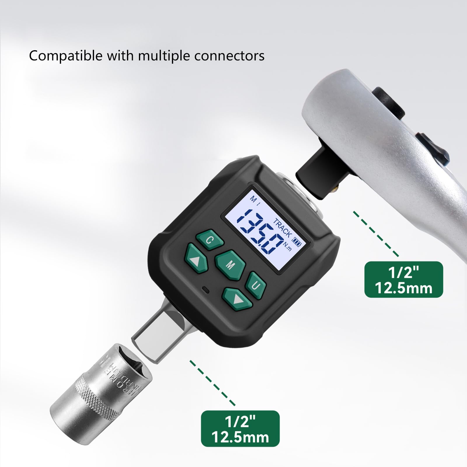 Adaptador De Torsión Electrónico 0 5 Pulgadas Precisión Adaptador Digital Uso Simple Para Mantenimiento Automóviles Ensamblaje Bicicletas Herramienta