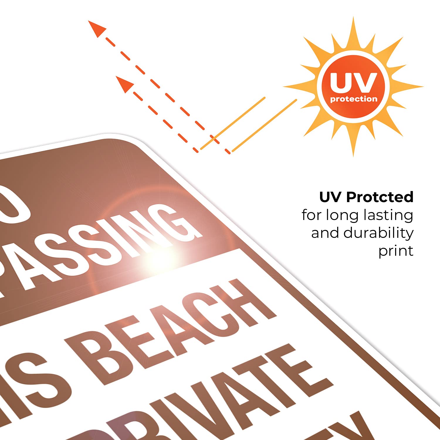 No Trespassing This Beach is Private Property Sign, 18x24 Inches, Rust Free .063 Aluminum, Fade Resistant, Made in USA