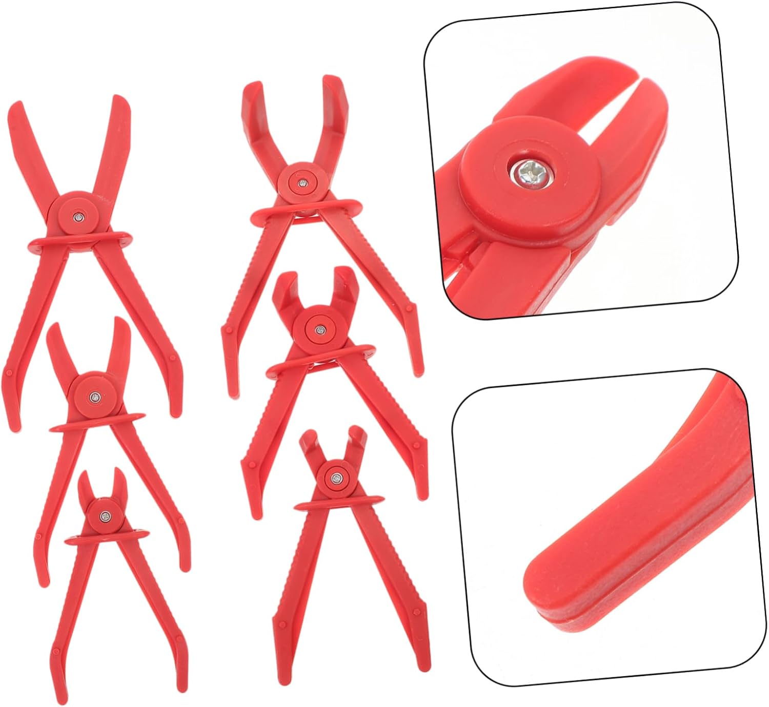 Cabilock 6pcs Hose Clamp Pliers Straight Angled Mechanic Tools for Brake Fuel Lines Ergonomic Design for Easy Use for Automotive Hose Repair Maintenance