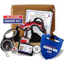 Customized Dog Kit with Vest, Tags, ID Card +Holder, Bandana & Dog Leash | Service Dog Vest & Tag| Ideal Kit for Service, Emotional Support, Therapy,& Companion Dogs| Retractable dog leash & Custom ID