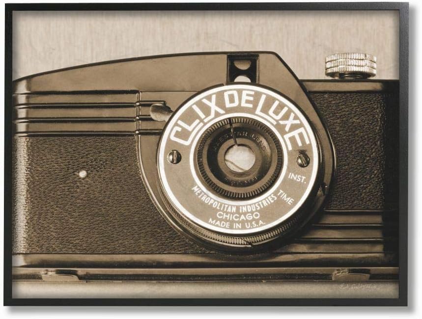 Stupell Industries Antique Camera Vintage Sepia Art Photograph