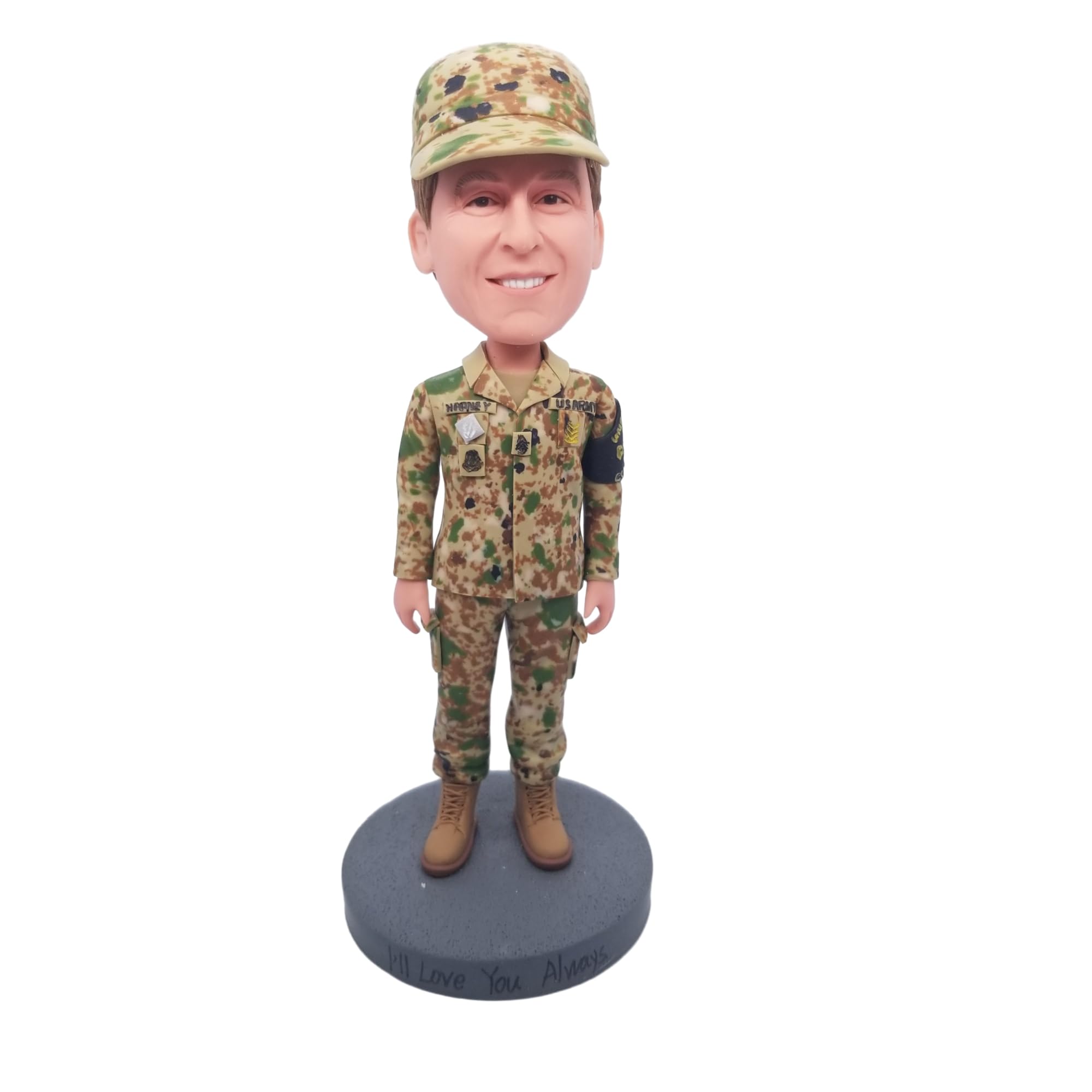 mydedor Custom Bobbleheads Figures, Man in Camouflage Bobbleheads Customized, Personalized Figurine Gifts for Boyfriend HusbandDadBossCoworker