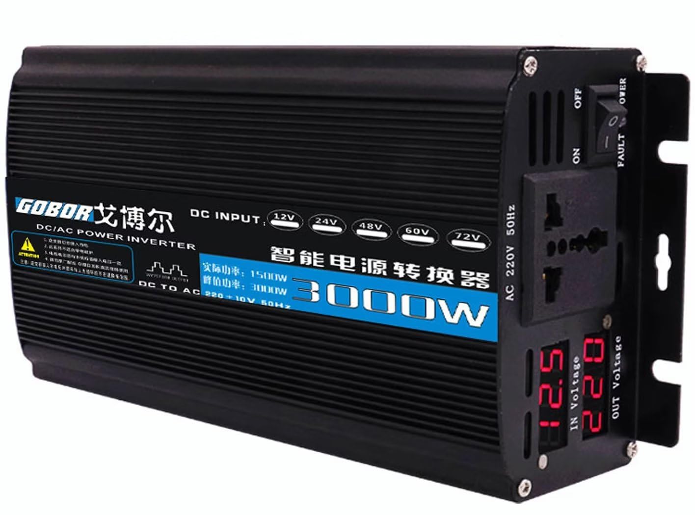 Amazon.co.jp: 1500W 修理正弦波インバーター、3000W ピーク、AC 110v 