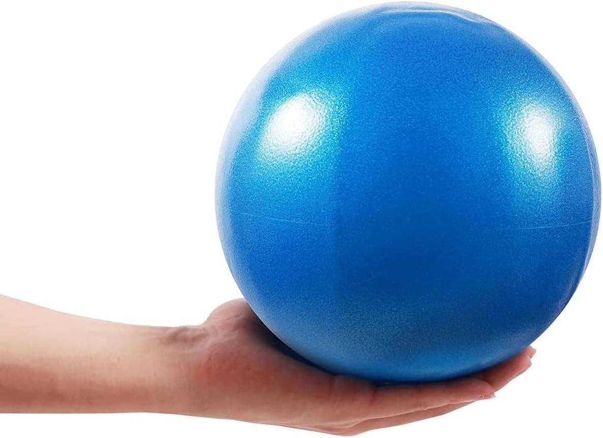 Anti Slip Small Exercise Ball Soft Yoga Balls with Inflatable Straw, Durable Mini Pilates Ball 9 Inches/23cm for Improve Balance Core Training Exercise (Blue - 1 Pack)