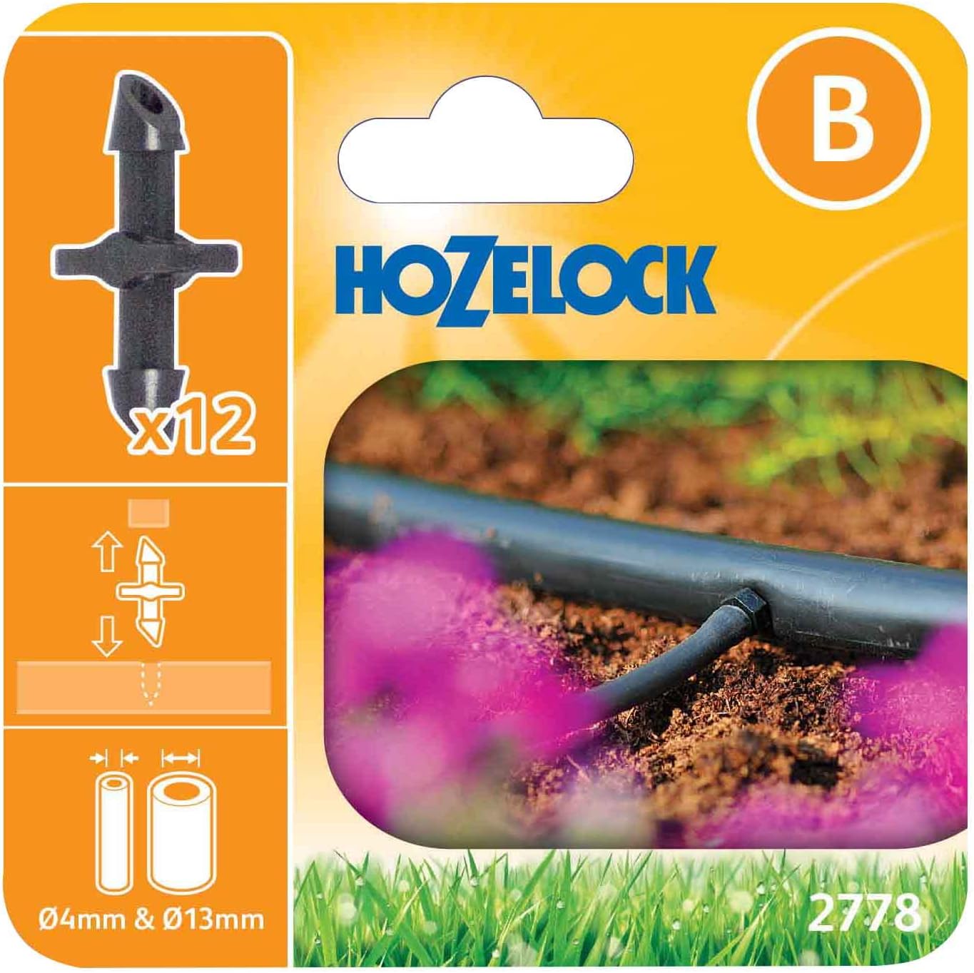 Hozelock Straight Connectors 4mm (12 pack), Black