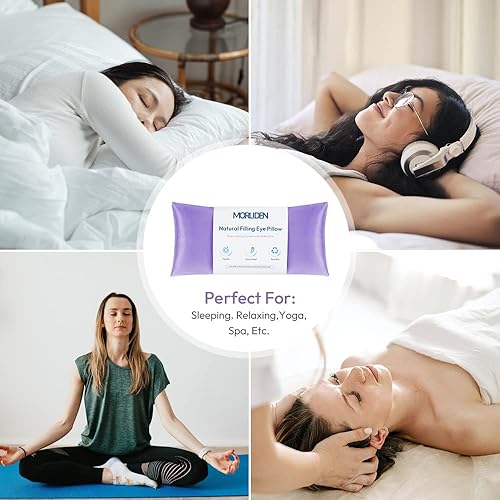 Miniatura 4 de Almohadas de ojos de lavanda para relajación, almohada de ojos de yoga para meditación, almohada ponderada para microondas para yoga, calor húmedo y