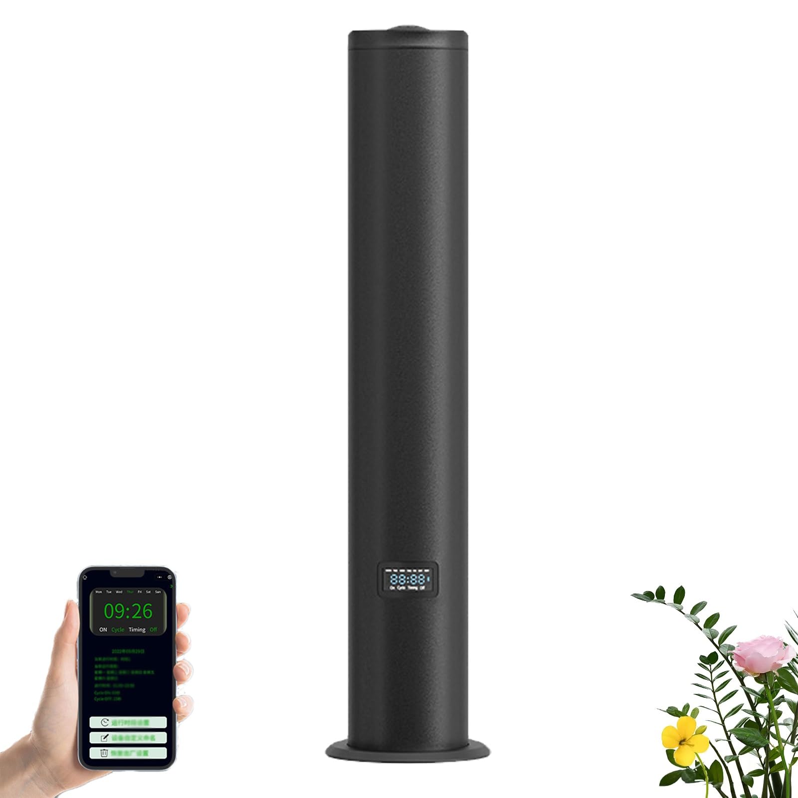 Macchina per profumare l'aria commerciale, diffusore di aromaterapia Bluetooth intelligente, diffusore di oli essenziali da 500 ml, copertura di 1500 m³, nebulizzatore a condensazione senza acqua(Blac
