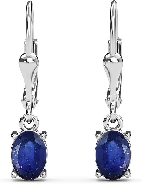 TJC 925 Sterling Silver Lever Back Dangle Drop Earrings for Womens and Girls Jewellery in Multi Gemstone Wedding |Anniversary |Proposal Gift for Wife|Mother|Girlfriend