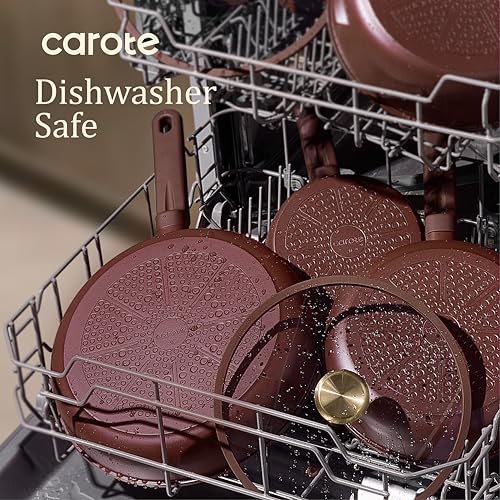 Image of CAROTE Pots and Pans Set Nonstick, 31pcs Cookware Set Nonstick Non-Toxic, Induction Cookware Kitchen Set Cooking Pots with Lids,Wine Red