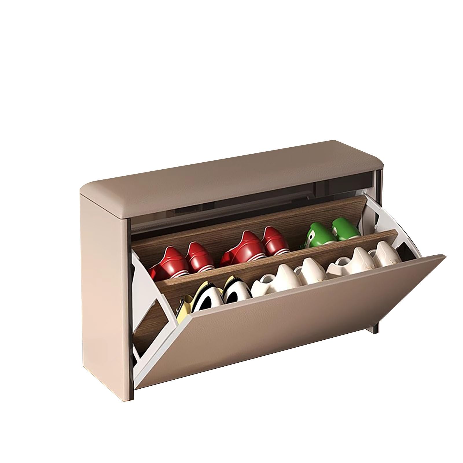 Organisateur d'entrée compact 60cm avec banc rangement chaussures brass