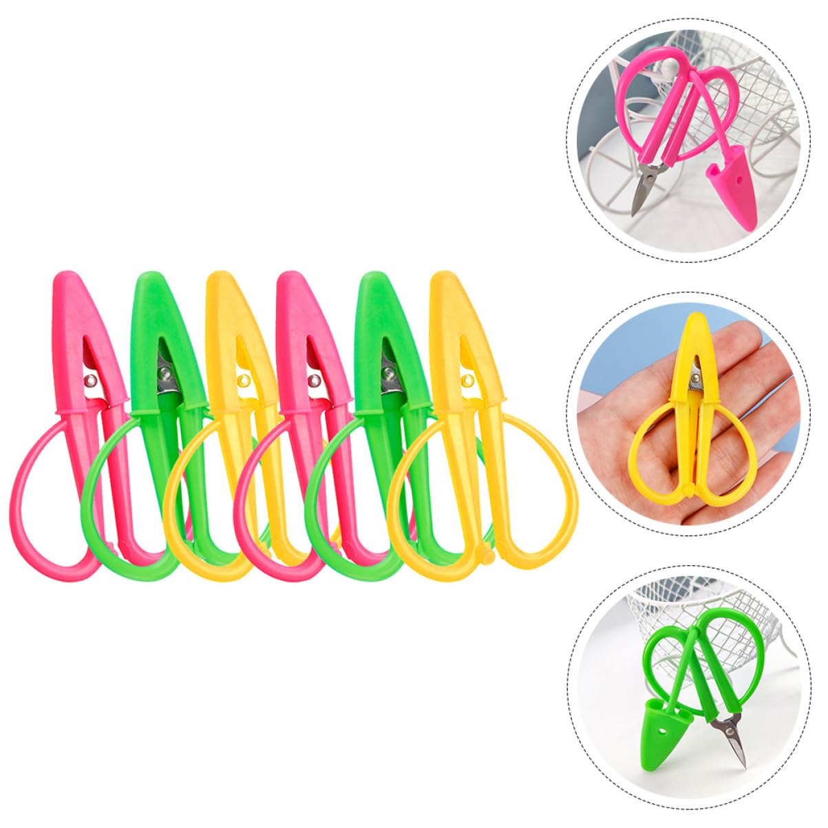 jojofuny 5 Ensembles Mini-ciseaux Ciseaux Pour Couper Le Tissu Ciseaux De Tissu Fournitures De Broderie Outil De Coupe De Fil Gel De Silice 6 Pièces * 5