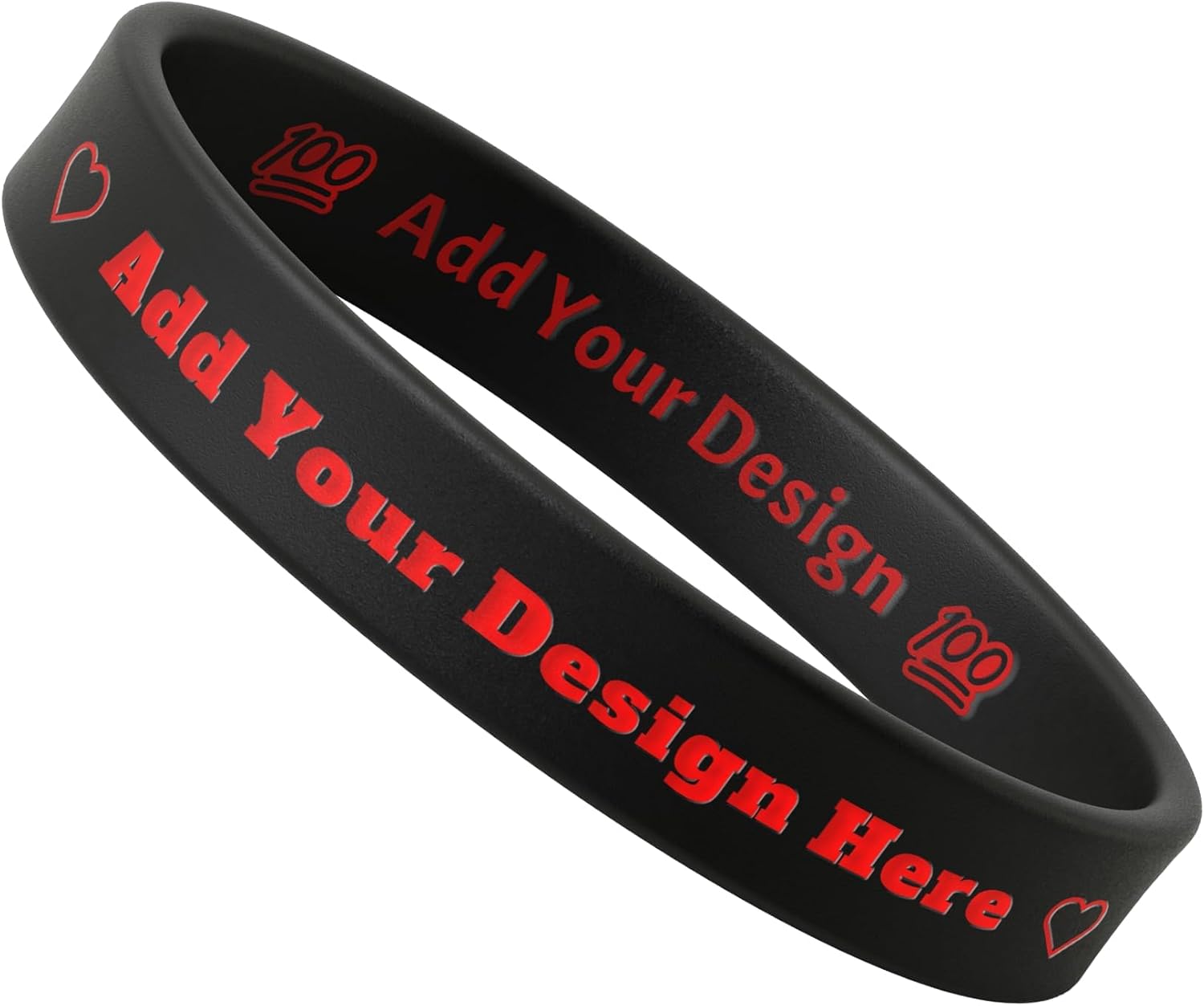 Custom Rubber Bracelets with Logo/Text/Clipart 1/2 Inch Rubber Bracelets Customized for Men Event Wristband for Awareness Fundraising Memorial Support