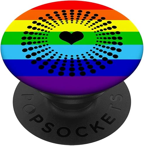 Miniatura 1 de Lesbian & Gay LGBT Bandera Arcoíris Corazón Amor Regalo Idea para CSD - PopSockets Grip y Soporte para Teléfonos y Tabletas