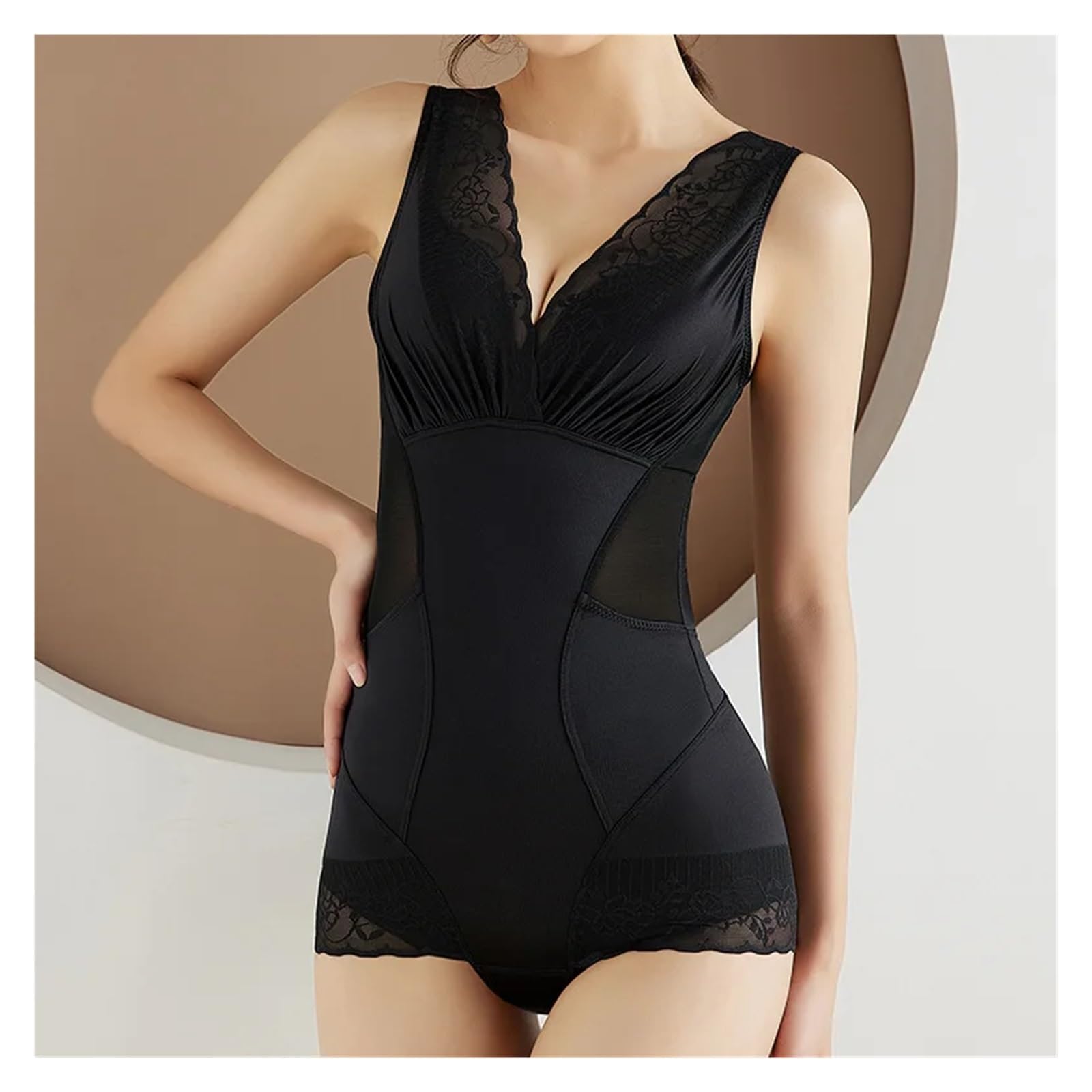 Body Modellante per la Vita, Snellente, Sexy, in Pizzo, Invisibile, Intimo Liscio.