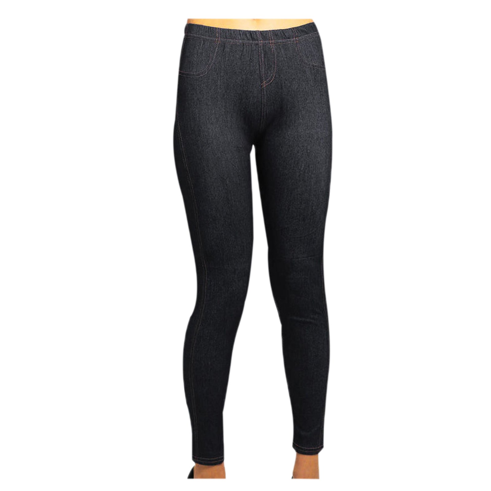 Sufiah Women Skinny Ankle Length Jeans High Waist Stretch Slim Pencil Jeggings Black Navy Plus Size (XXL, Black)