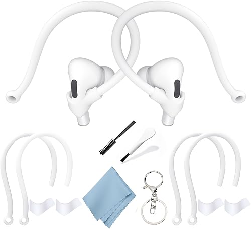 Ganchos ajustables para los oídos compatibles con AirPods 4, 3, 1, 2 y Pro y auriculares intrauditivos con vástagos  2 pares seguros y cómodos para