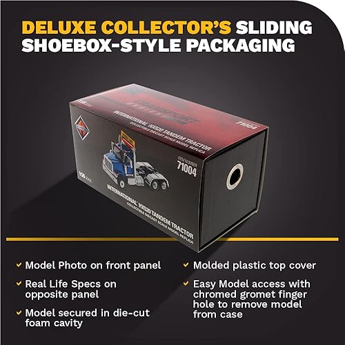 Miniatura 5 de Diecast Masters Tractor tándem de cabina de día internacional HX520 SFFA escala 1:50 | Serie de transporte | Modelo azul metálico 71004