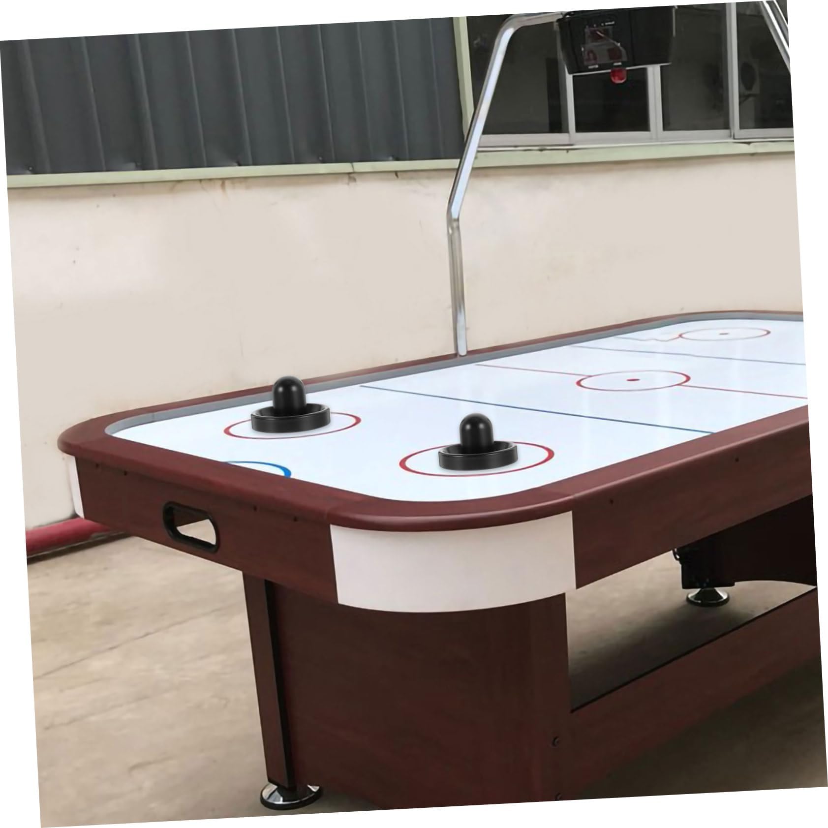 ZYWQ Air Hockey Set - 2 Air Hockey Pushers & 4 Pucks for Mini Tables, Black Pushers - 60mm - Image 4