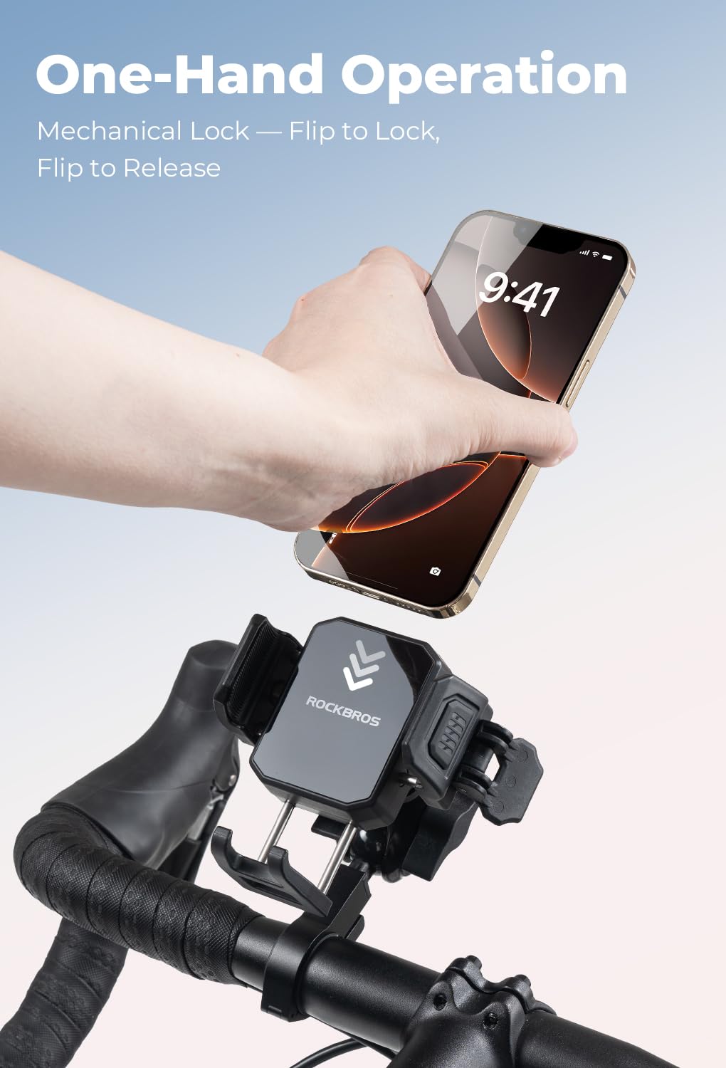 ROCKBROS Support de téléphone pour vélo, support de téléphone moto