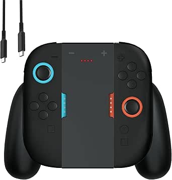 Surge Rechargeable Pro Controller Grip for Switch 2 Joy-Con Controllers - Built-in 1,200mAh Battery, Play &amp; Charge Functionality, Magnetic Connection, Ergonomic Handles