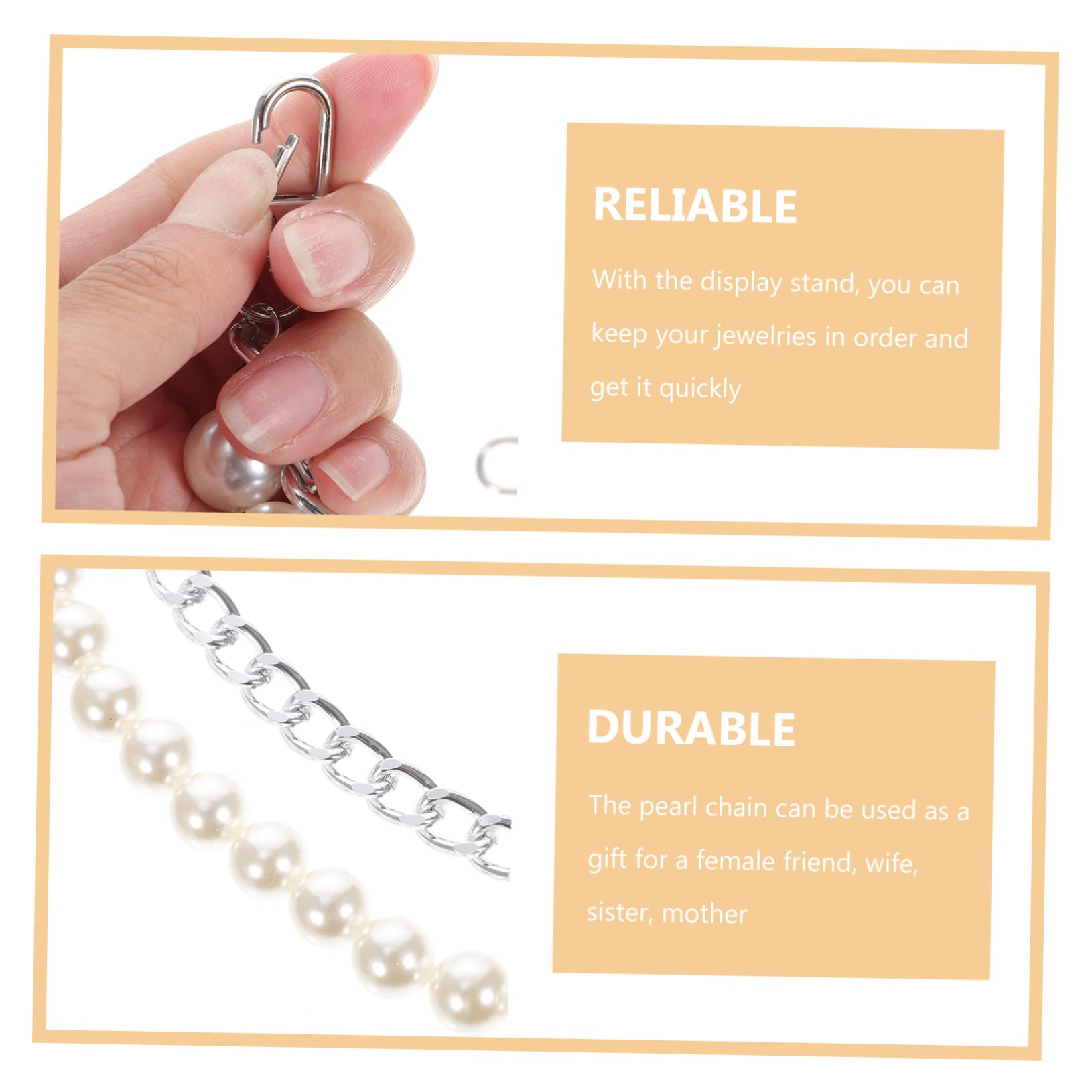TEHAUX 6piezas Correa De Perlas Para Bolso Cadena Decorativa De Asa De Hombro Para Bolsos Repuesto De Cadena De Moda