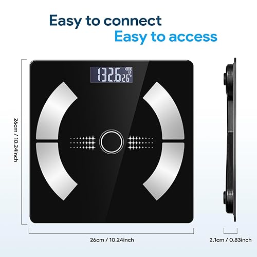 Miniatura 6 de Báscula inteligente para peso corporal, báscula de pesaje digital de baño con IMC, grasa corporal, masa muscular, aplicaciones precisas de