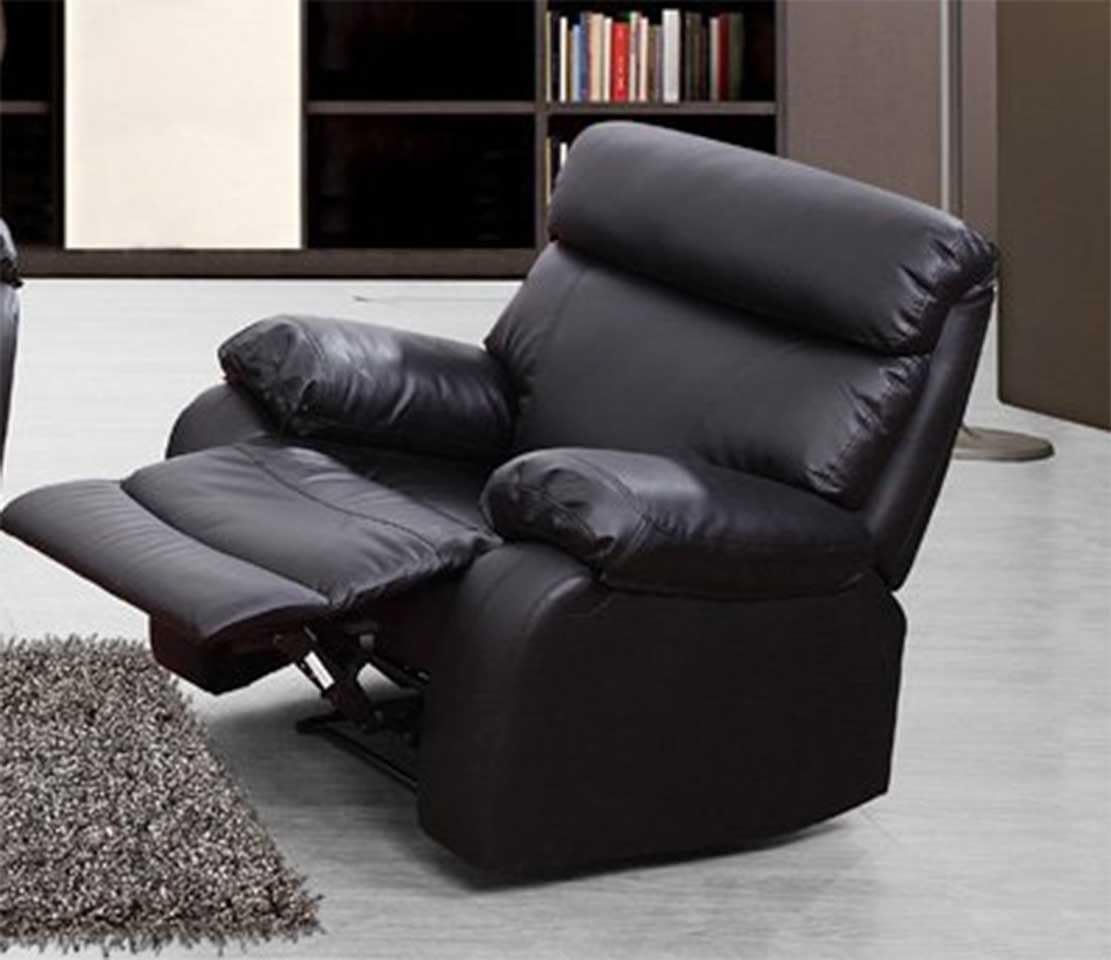 SpeedySofas Cheltenham Recliner Single Seater Black Leather