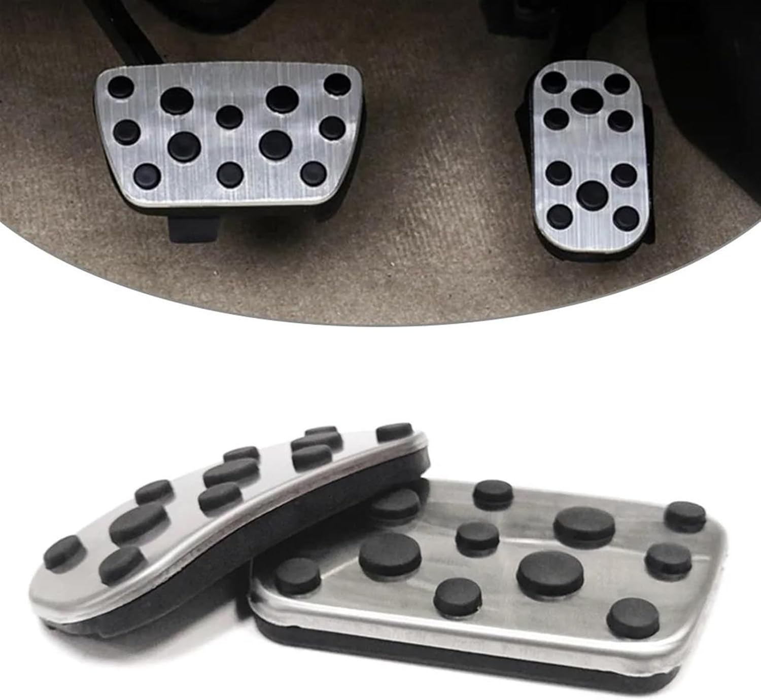 2 Pcs/Set Car Foot Pad Brake Gas Pedals Pad Anti-Slip Cover for Toyota for Land Cruiser for Prado LC150 2010 2011 2012 2013 2014 2015-2022 Pedals