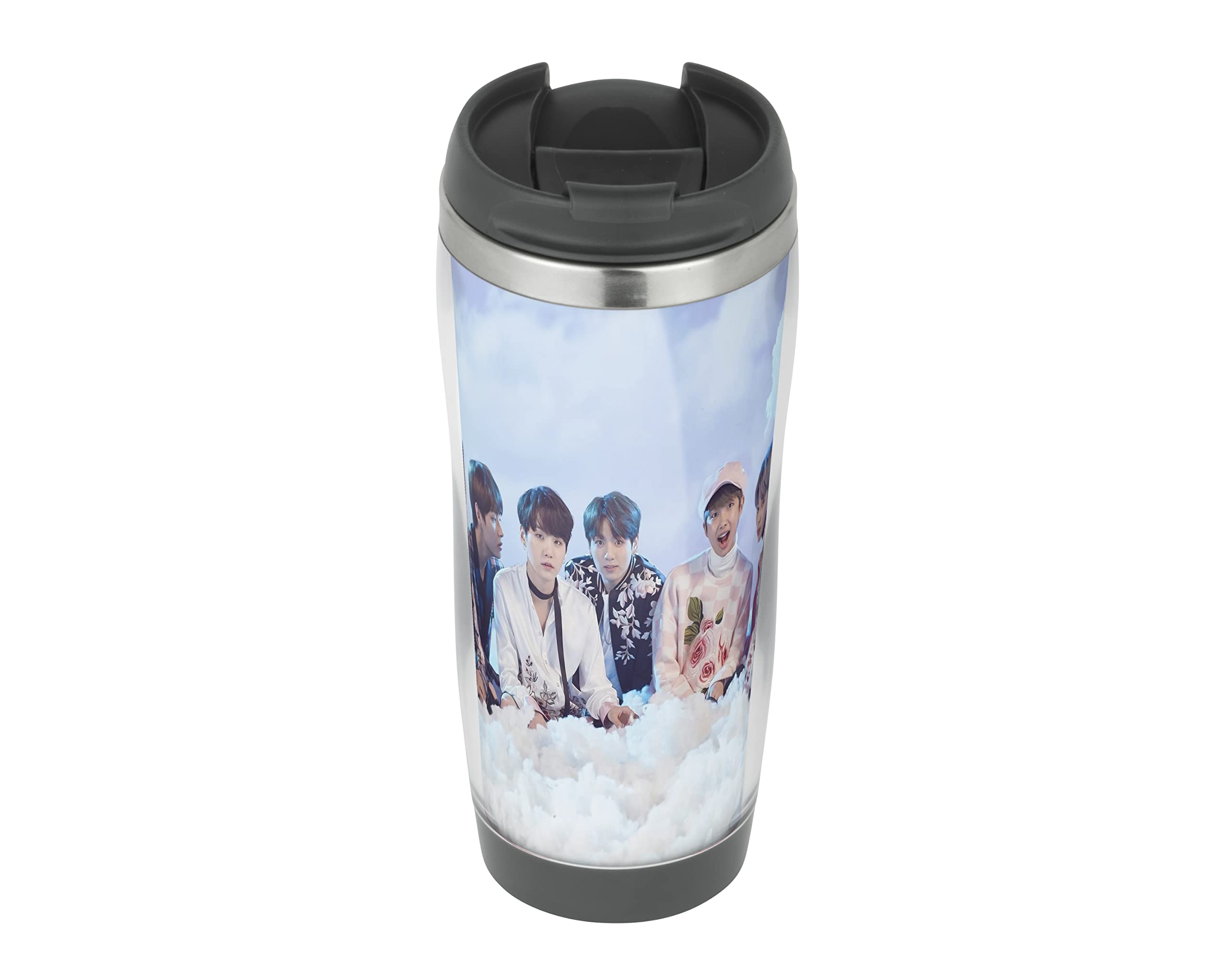 BTS K-Pop Cloud Reisebecher – Isolierbecher 330 Ml, Doppelwandig Edelstahl, Auslaufsicherer Deckel