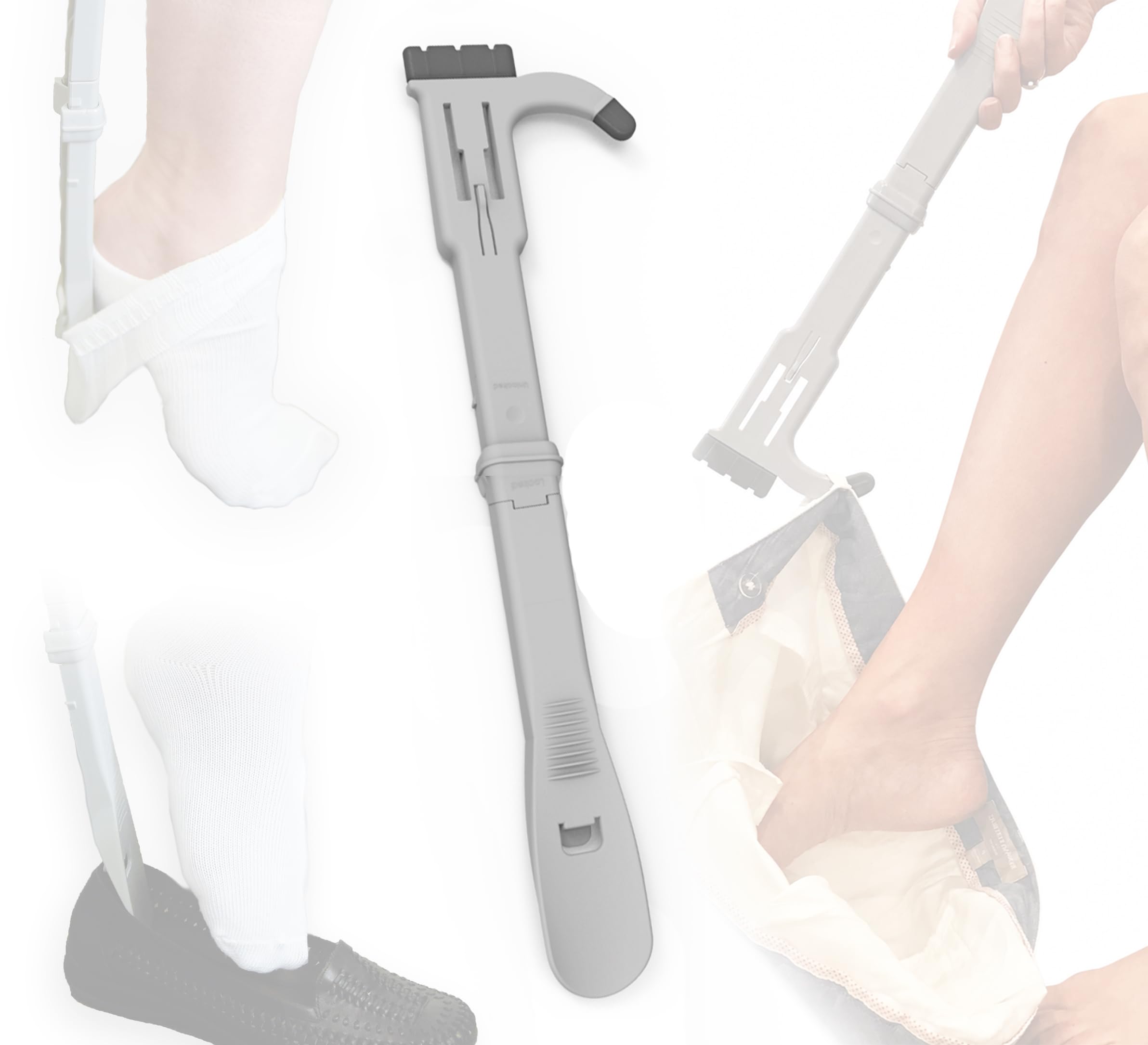 Calzador y removedor de calcetines de mango largo (26 pulgadas), ayuda grande para vendajes para personas mayores, ancianos, discapacitados, nutria para calcetines Easy To Use Products
