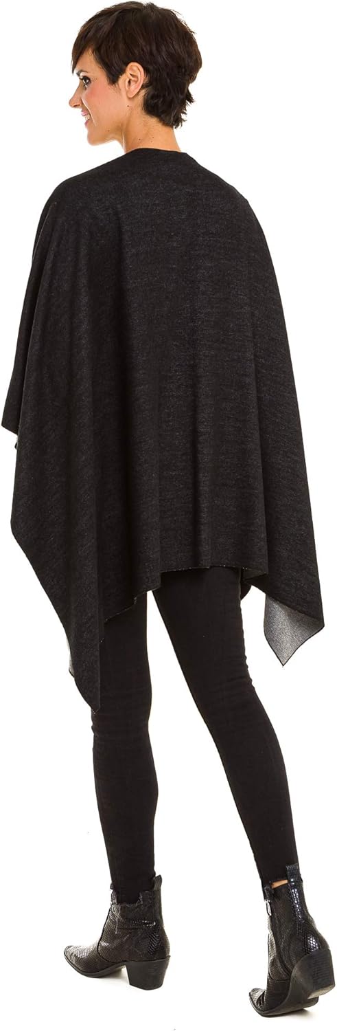 Women's Shawl Wrap Poncho Ruana Cape Cardigan Sweater Open Front for Fall Winter - Image 4