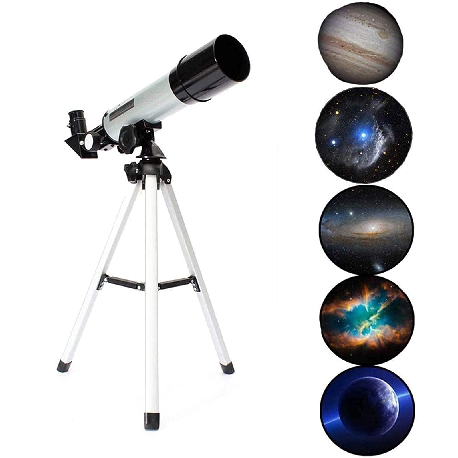 Teleskop astronomiczny, apertura 50 mm, monokularowy teleskop kosmiczny 360 mm, do obserwacji nieba/gwiazd/księżyca/ptaków, ze statywem