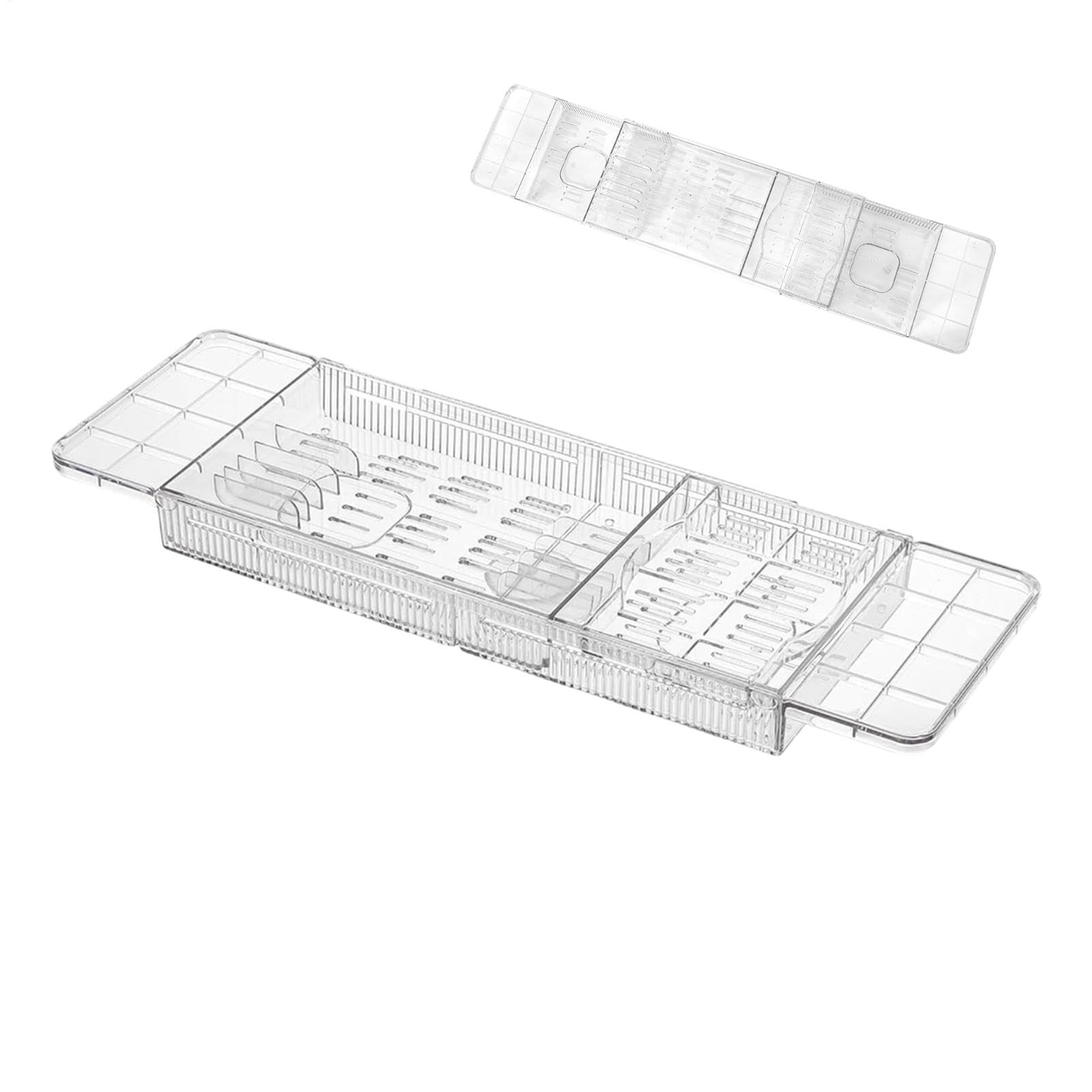 Estante de baño multifuncional con soporte seguro de tablet y bandeja transparente