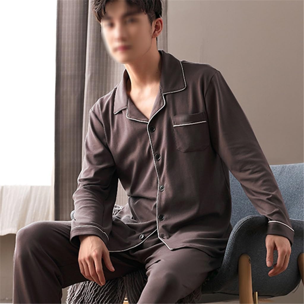 Pajamas Men's Long-sleeved Autumn Cotton Young Thin Section of Home Wear Suit